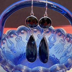 NWOT BLACK SPINEL STERLING EARRINGS